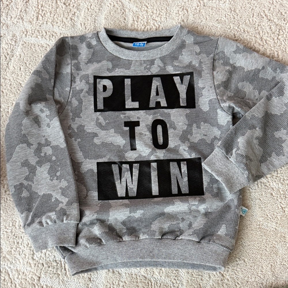 Play to Win Grey Camo Kids Sweatshirt